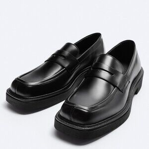 NEW Zara Leather Loafers Size 7